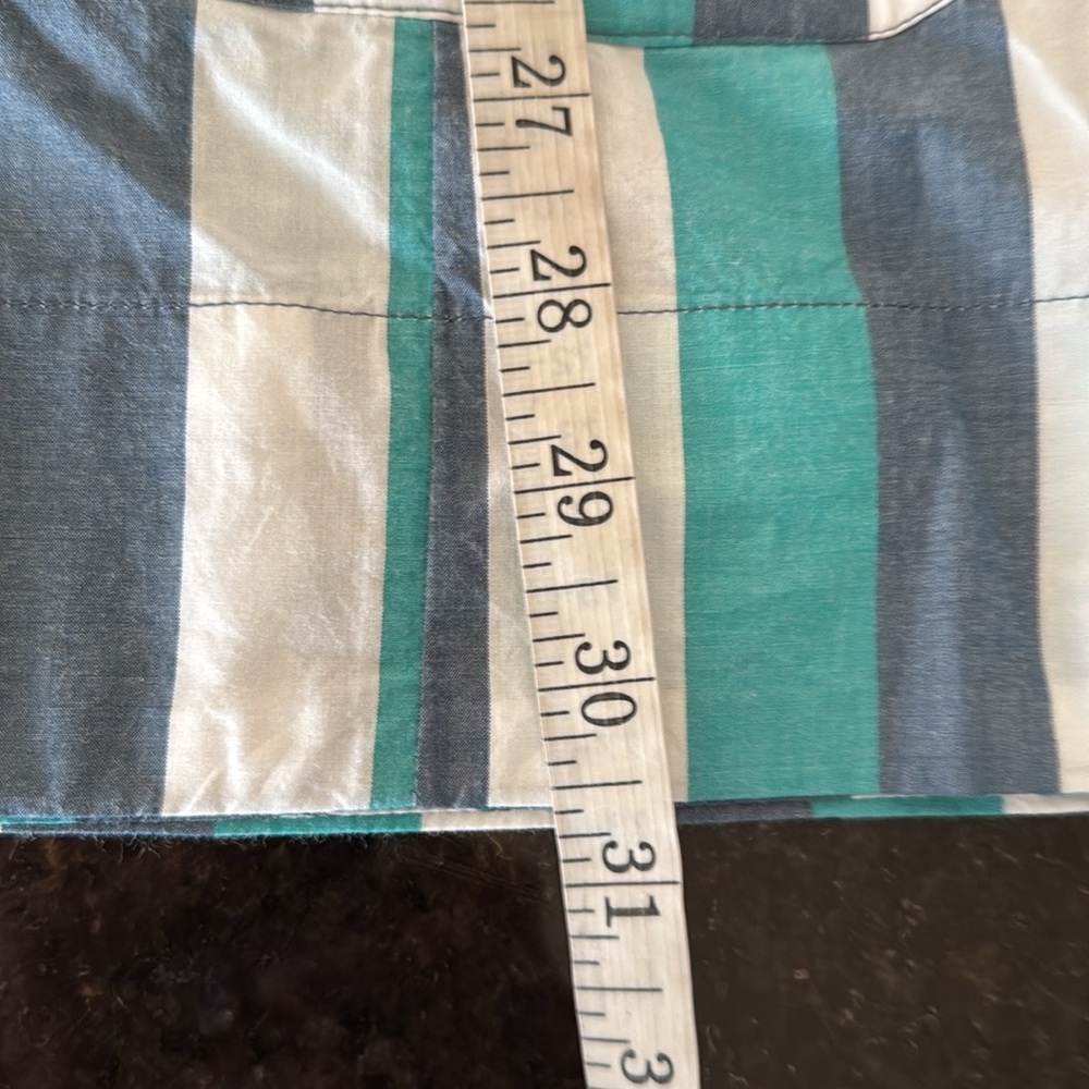 NWT By Anthropologie Aqua/Gray/White Striped Cotton Shift Dress Size Small - Picture 12 of 14